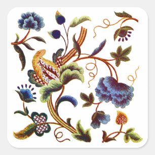 Mooi Elizabeth Elizabeth Jacobean Embroidery Vierkante Sticker