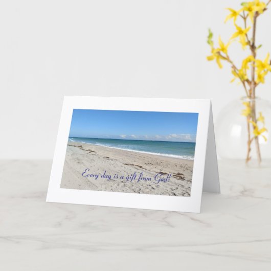 Mooi, elke dag is een geschenk van God, Kaart (Gele Bloem)