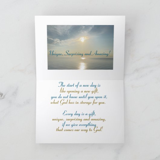 Mooi, elke dag is een geschenk van God, Kaart (Binnen)