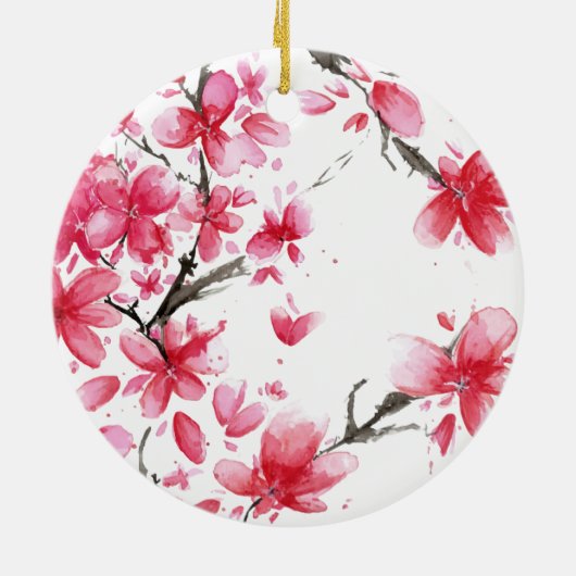 Mooi en elegant Cherry Blossom | Versiering Keramisch Ornament (Achterkant)