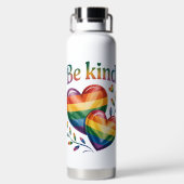 Mooi en Elegant Wees vriendelijk regenboog vlag Pr Waterfles (Achterkant)