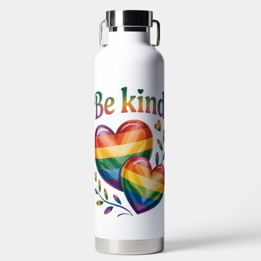 Mooi en Elegant Wees vriendelijk regenboog vlag Pr Waterfles (Voorkant)