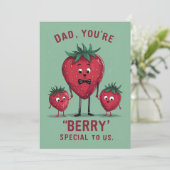 Mooi en grappig vadersdagkaart met bessen thema kaart (Staand voorkant)