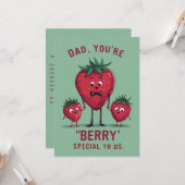 Mooi en grappig vadersdagkaart met bessen thema kaart (Voorkant / Achterkant in situ)