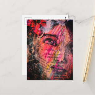 mooi en kleurrijk abstract gezicht mixed media briefkaart