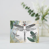 Mooi en kleurrijk Dragonfly Wenskaart Aankondiging (Staand voorkant)