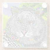 Mooi en kleurrijk Tiger Glass Onderzetter Glazen Onderzetter (Achterkant)
