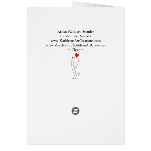 Mooi en kleurrijk tijger Wenskaart (Achterkant)