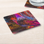 Mooi en kleurrijk vloeibaar kartonnen onderzetters (Schuin)