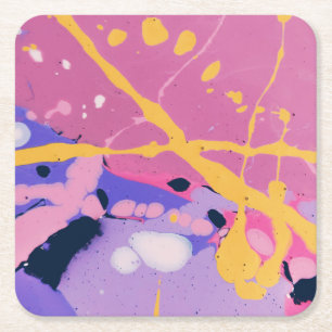 Mooi en kleurrijk vloeibaar kartonnen onderzetters