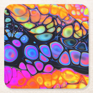 Mooi en kleurrijk vloeibaar kartonnen onderzetters