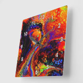 Mooi en kleurrijk vloeibaar vierkante klok (Hoek)