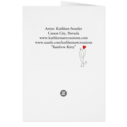 Mooi en kleurrijk Wenskaart (Achterkant)