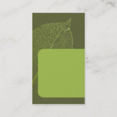 mooi en leuk visitekaartje met groene bladeren (Achterkant)