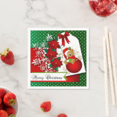 Mooi en leuk vrolijk kerst Beer Servet (Insitu)