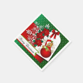 Mooi en leuk vrolijk kerst Beer Servet (Hoek)