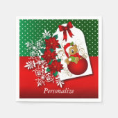 Mooi en leuk vrolijk kerst Beer Servetten (Voorkant)