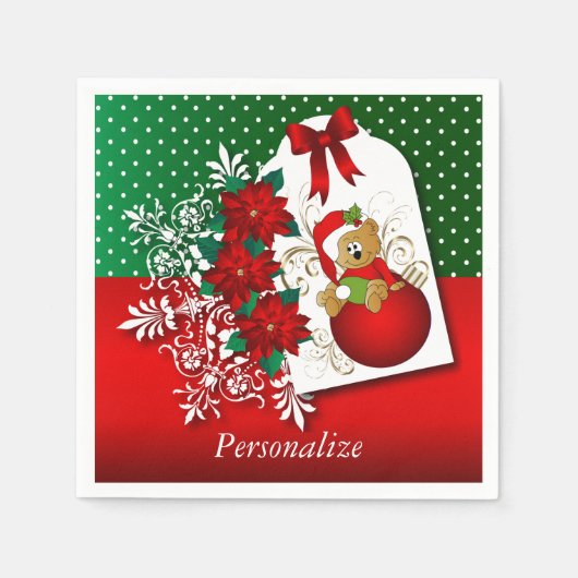 Mooi en leuk vrolijk kerst Beer Servetten (Voorkant)