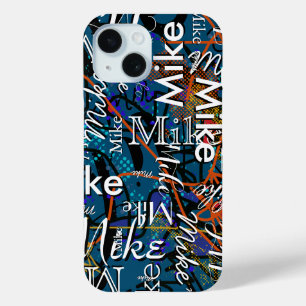 Mooi en modern Abstract patroon met zijn naam iPhone 15 Case