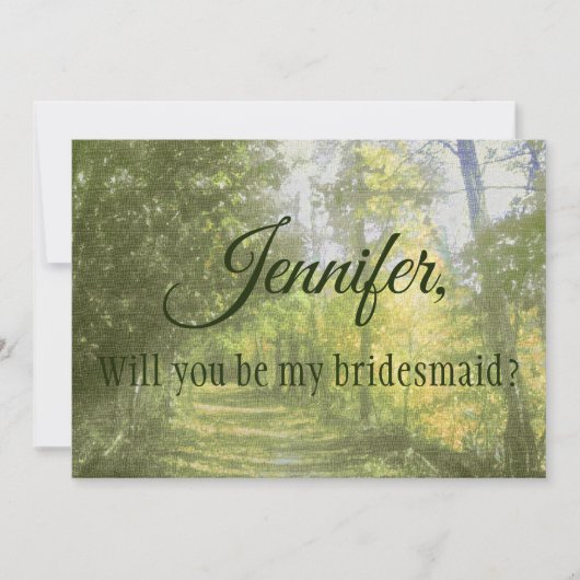 Mooi en rustiek bruidsmeisje voorstel kaart (Voorkant)