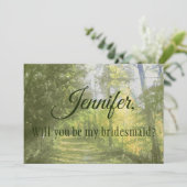 Mooi en rustiek bruidsmeisje voorstel kaart (Staand voorkant)