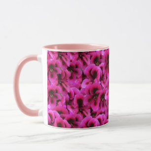 "Mooi en Vet: Strakke Magenta Geranium Bloemen Mok