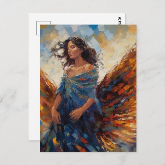 Mooi engel schilderen briefkaart (Voorkant / Achterkant)