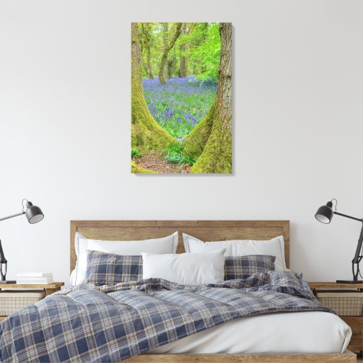Mooi Engels Bluebell Wood Canvas Afdruk (Insitu (Slaapkamer))