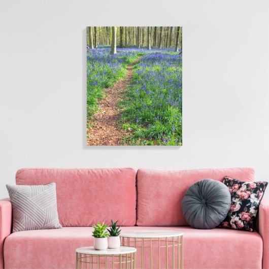 Mooi Engels Bluebell Wood Canvas Afdruk (Insitu (Woonkamer))