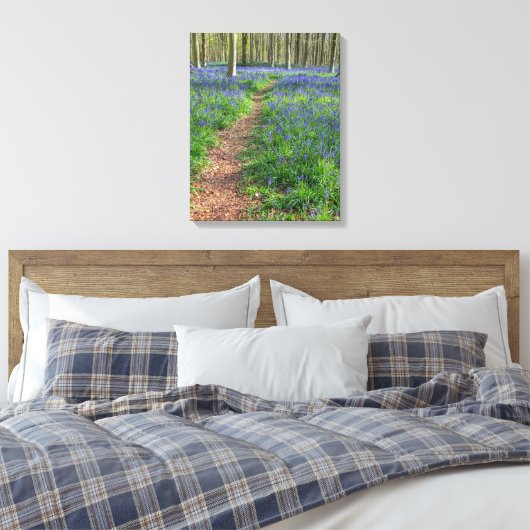 Mooi Engels Bluebell Wood Canvas Afdruk (Insitu (Slaapkamer))