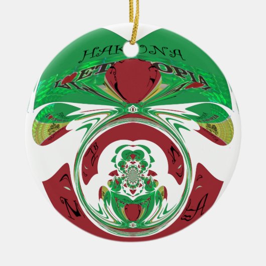 Mooi Ethiopië Lovely Hakuna Matata waar ik van hou Keramisch Ornament (Voorkant)