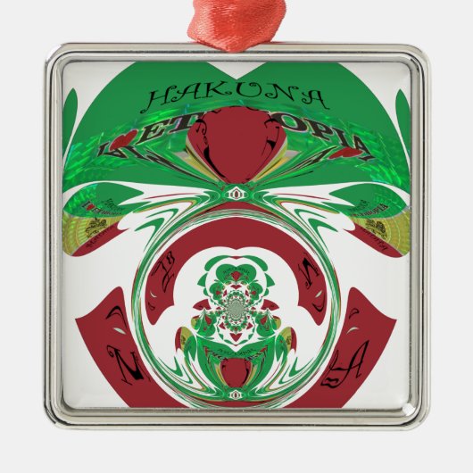 Mooi Ethiopië Lovely Hakuna Matata waar ik van hou Metalen Ornament (Voorkant)