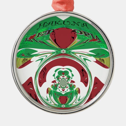 Mooi Ethiopië Lovely Hakuna Matata waar ik van hou Metalen Ornament (Voorkant)