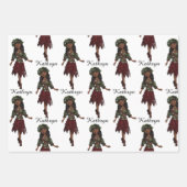 Mooi ethnisch meisje gepersonaliseerd inpakpapier vel (Voorkant)