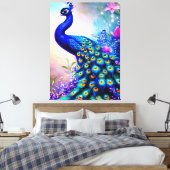 Mooi Fantasy Peacock Canvas Afdruk (Insitu (Slaapkamer))