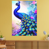 Mooi Fantasy Peacock Canvas Afdruk (Insitu (Woonkamer))