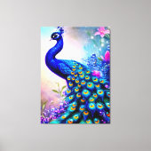 Mooi Fantasy Peacock Canvas Afdruk (Voorkant)