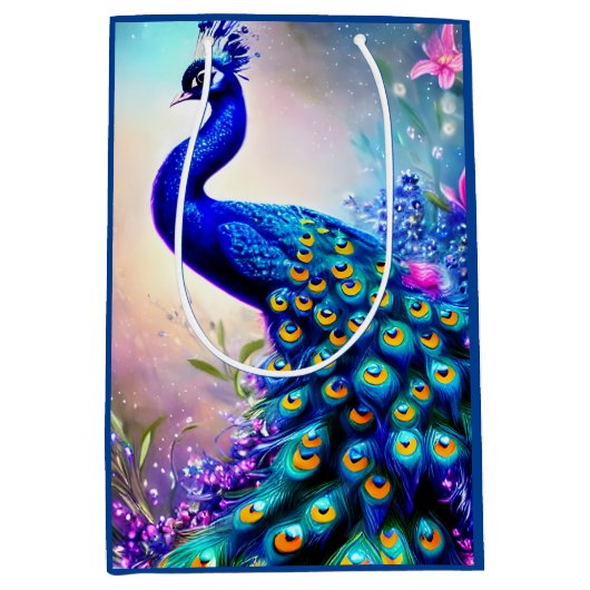 Mooi Fantasy Peacock Medium Cadeauzakje (Voorkant)
