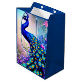 Mooi Fantasy Peacock Medium Cadeauzakje (Achterkant Gekanteld)