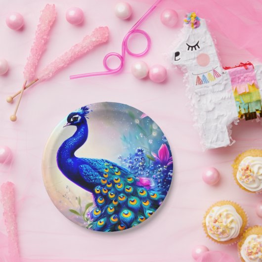 Mooi Fantasy Peacock Papieren Bordje (Feest)