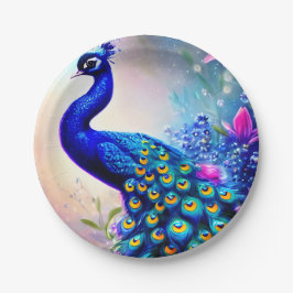 Mooi Fantasy Peacock Papieren Bordje