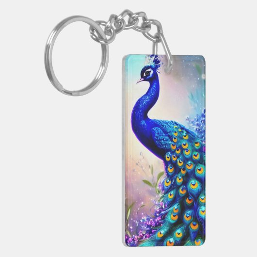 Mooi Fantasy Peacock Sleutelhanger (Voorkant Links)