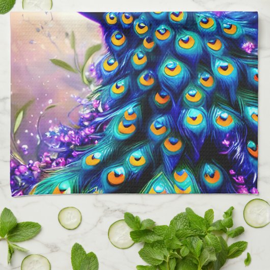 Mooi Fantasy Peacock Theedoek (Gevouwen)