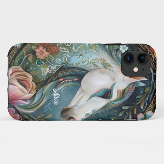 Mooi Fantasy Wit Paard Case-Mate iPhone Case (Achterkant (horizontaal))