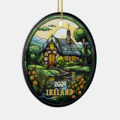Mooi Faux Glas in lood Ierland Souvenir Keramisch Ornament (Rechts)