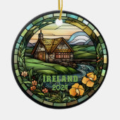 Mooi Faux Glas in lood Ierland Souvenir Keramisch Ornament (Voorkant)