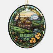 Mooi Faux Glas in lood Ierland Souvenir Keramisch Ornament (Links)