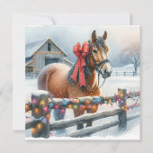 Mooi feestelijk paard gepersonaliseerde kerst feestdagenkaart (Voorkant)