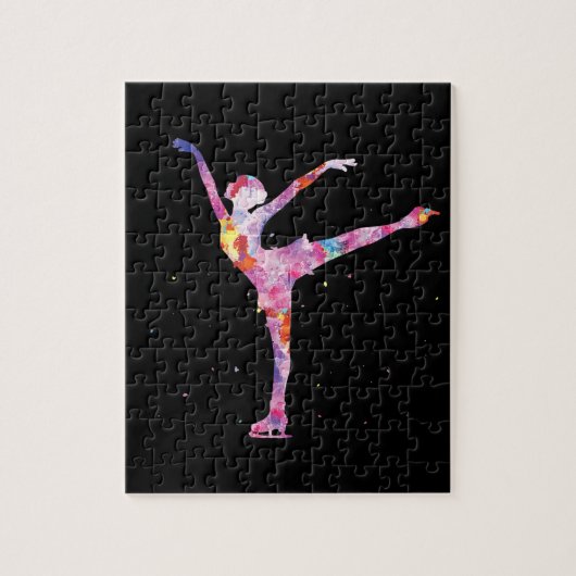 mooi figuur skater girl idee - figuur ijs legpuzzel (Verticaal)