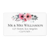 mooi floraal botanisch adreslabel etiket (Voorkant)